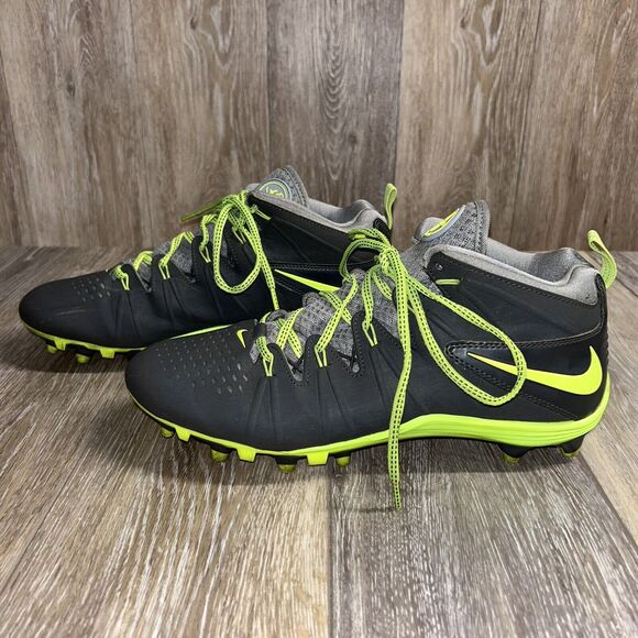 Nike Huarache 4 Gray Green Football Lacrosse Cleats 616296-007 Men’s US Size 10 - Picture 5 of 11
